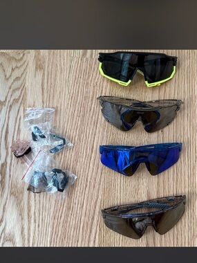 Assorted Sport Shield Sunglasses - Black, Neon Yellow, Blue, Smoke